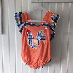 Baby Girl Ruffle Chicken Farm Romper Marie Nicole 18 - 24 months